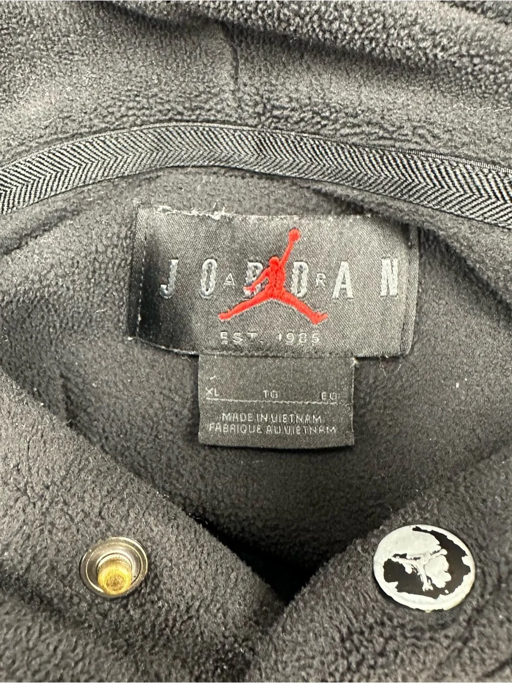 NIKE Air Jordan Hoodie Mens XL Black Plush Fleece Jumpman Logo Sweatshirt